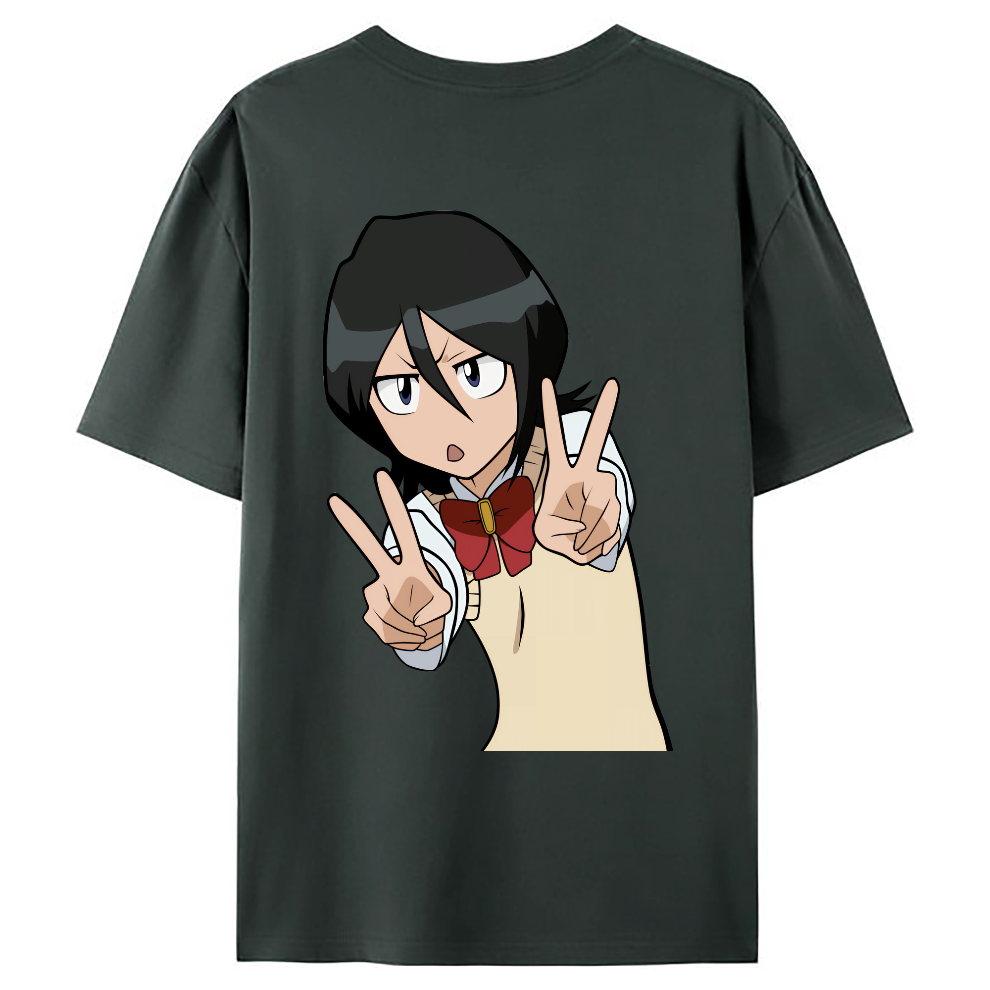 （画像用） ブリーチ 朽木ルキア BLEACH Kuchiki Rukia 綿100％ メンズ半袖Tシャツ（バックプリント） 通気性